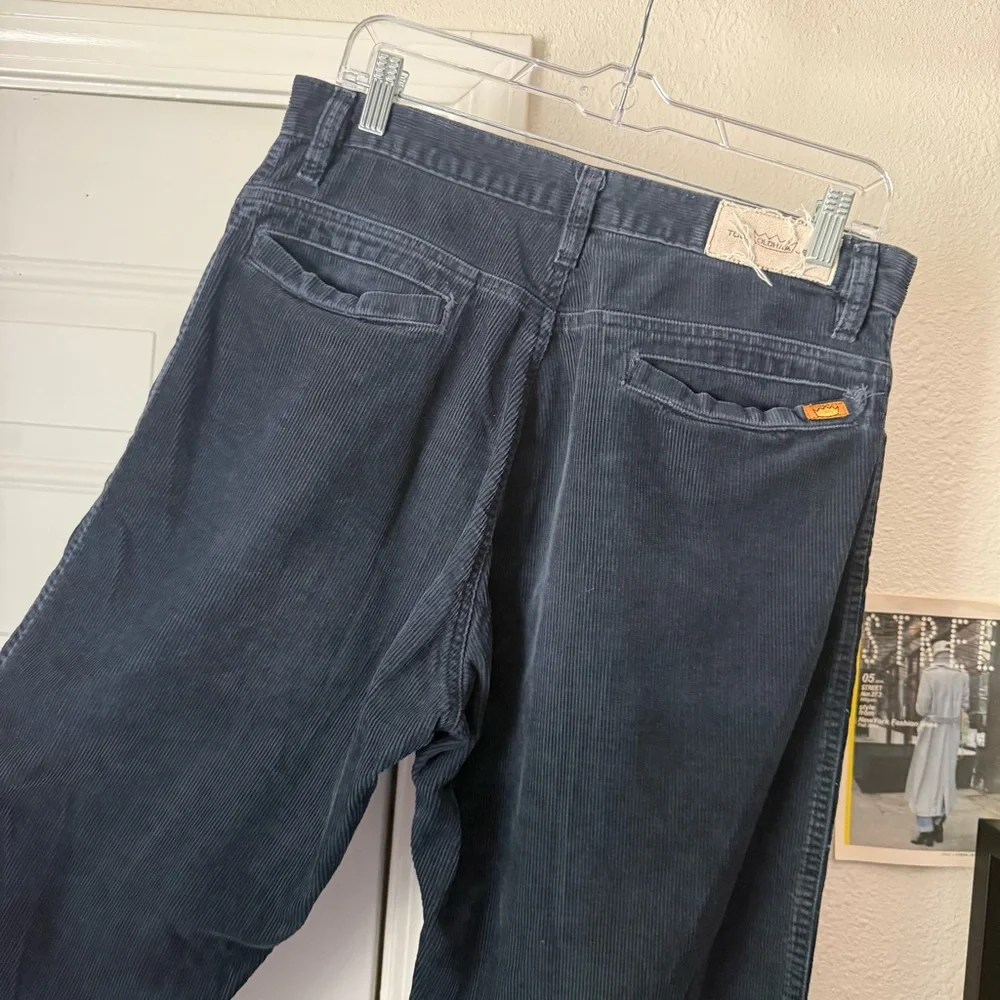 Todd Oldham vintage‎ blue corduroy straight wide leg cropped pants